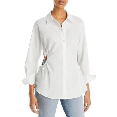 Rails Womens Cristiana White Tencel Blend Cut-Out Tunic Top Shirt S BHFO 9468