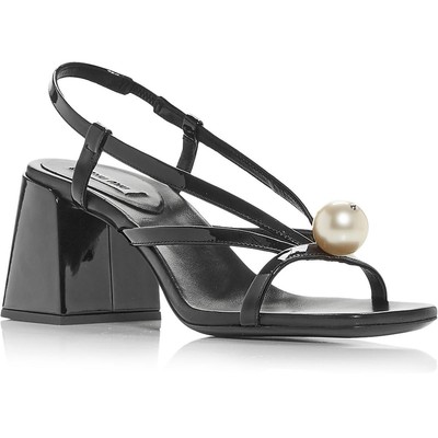 Miu Miu Женские туфли Calzature Donna из черной лакированной кожи на блочном каблуке 39,5 BHFO 0530