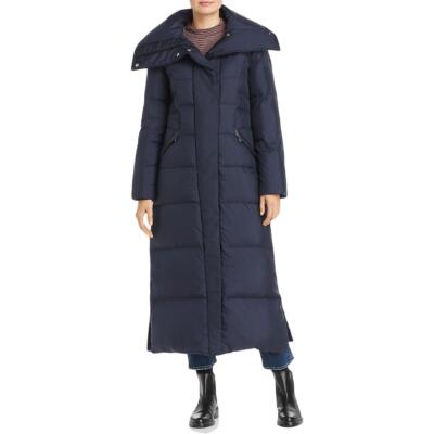 

Cole Haan Womens Maxi Long Casual Puffer Coat Верхняя одежда BHFO 6579, Navy, 359MD850