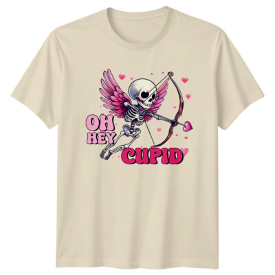 Funny Skeleton Cupid T-Shirt Oh Hey Cupid Valentines Day Tee
