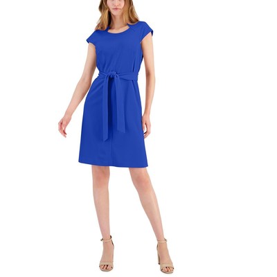 Kasper Womens   Blue Pintuck Knee Length Wear To Work Dress S BHFO 6892