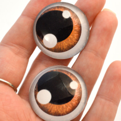 30 mm Schoepfer Antique Drk Brown Oval Hand blown Glass Eyes   SE30BRN