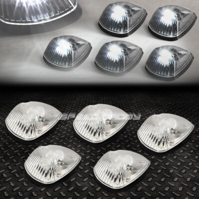 ДЛЯ 94-98 DODGE RAM BR/BE 5ШТ ХРОМИРОВАННЫЙ КОРПУС БЕЛЫЙ СВЕТОДИОДНЫЙ ХОДОВОЙ ФОНАРЬ НА КРЫШЕ КАБИНЫ