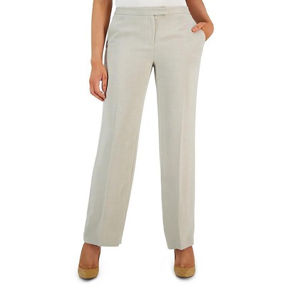 Kasper Womens Tan Pockets Solid Straight Leg Pants Trousers 10 BHFO 2449