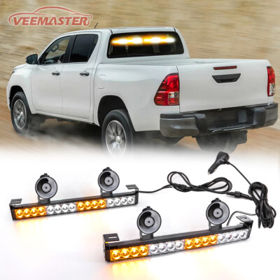 LED Traffic Advisor Emergency Strobe Warning Hazard Windshield Light Amber/White