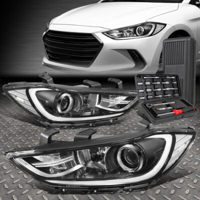 ДЛЯ 17-18 ELANTRA СЕДАН ХРОМИРОВАННЫЙ КОРПУС ПРОЗРАЧНАЯ УГЛОВАЯ ФАРА ПРОЕКТОРА + НАБОР ИНСТРУМЕНТОВ