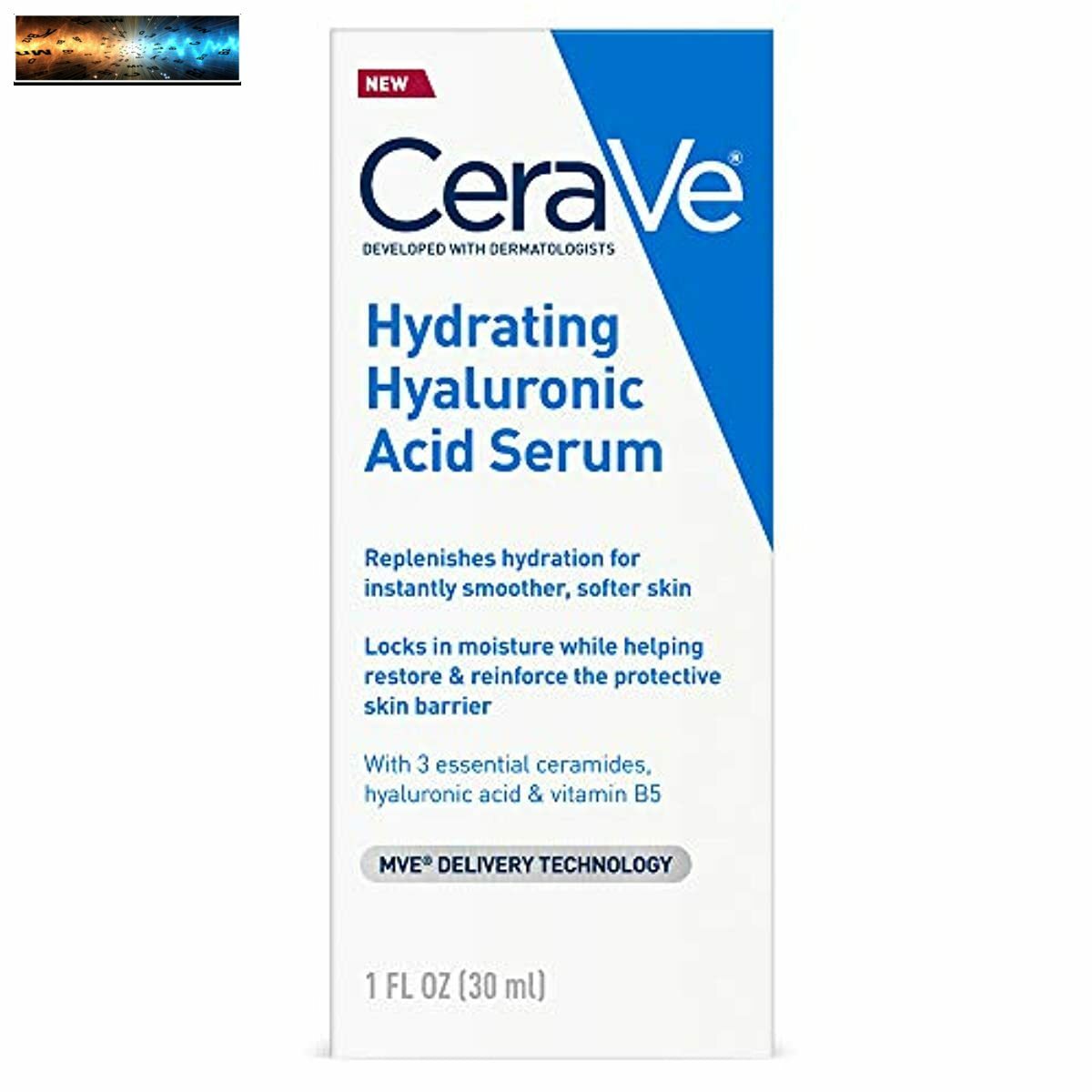 Cerave Hyaluronic Acid Serum for Face with Vitamin B5 and Ceramides | Hydrating 