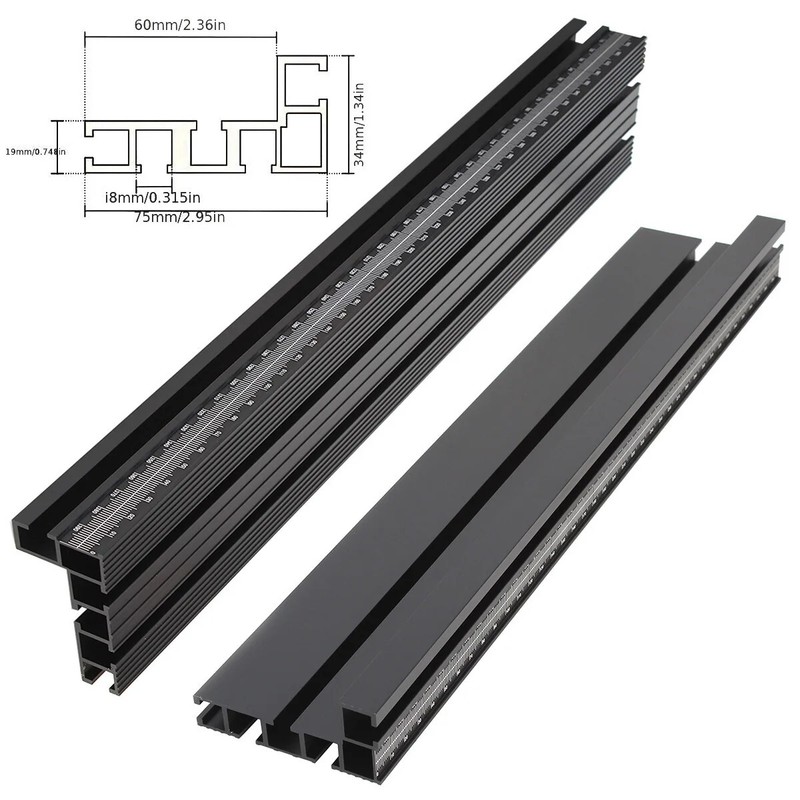 Black Profile Router Fence Aluminum Multi T Track Table Saw