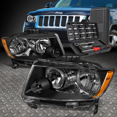 ДЛЯ 11-13 JEEP GRAND CHEROKEE ЧЕРНЫЙ КОРПУС ЯНТАРНАЯ БОКОВАЯ ФАРА + НАБОР ИНСТРУМЕНТОВ