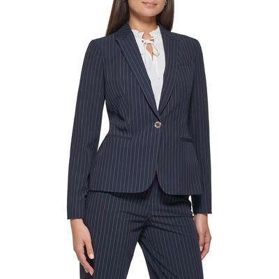 Женский блейзер Tommy Hilfiger в темно-синюю полоску на одной пуговице 2 BHFO 5067