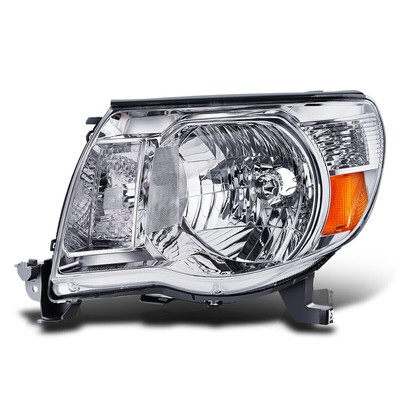 For 05-11 Toyota Tacoma Factory Style Driver Side Headlight Lamp Chrome/Amber
