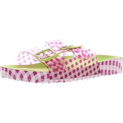 

Женские розовые шлепанцы Betsey Johnson в мелкую клетку 7 Medium (B,M) BHFO 2724, Розовый