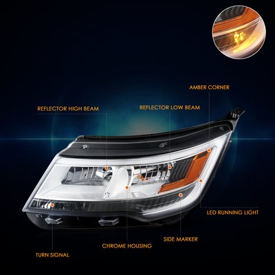For 16-18 Ford Explorer Limited XLT Platinum Left Side LED DRL Headlight Lamp