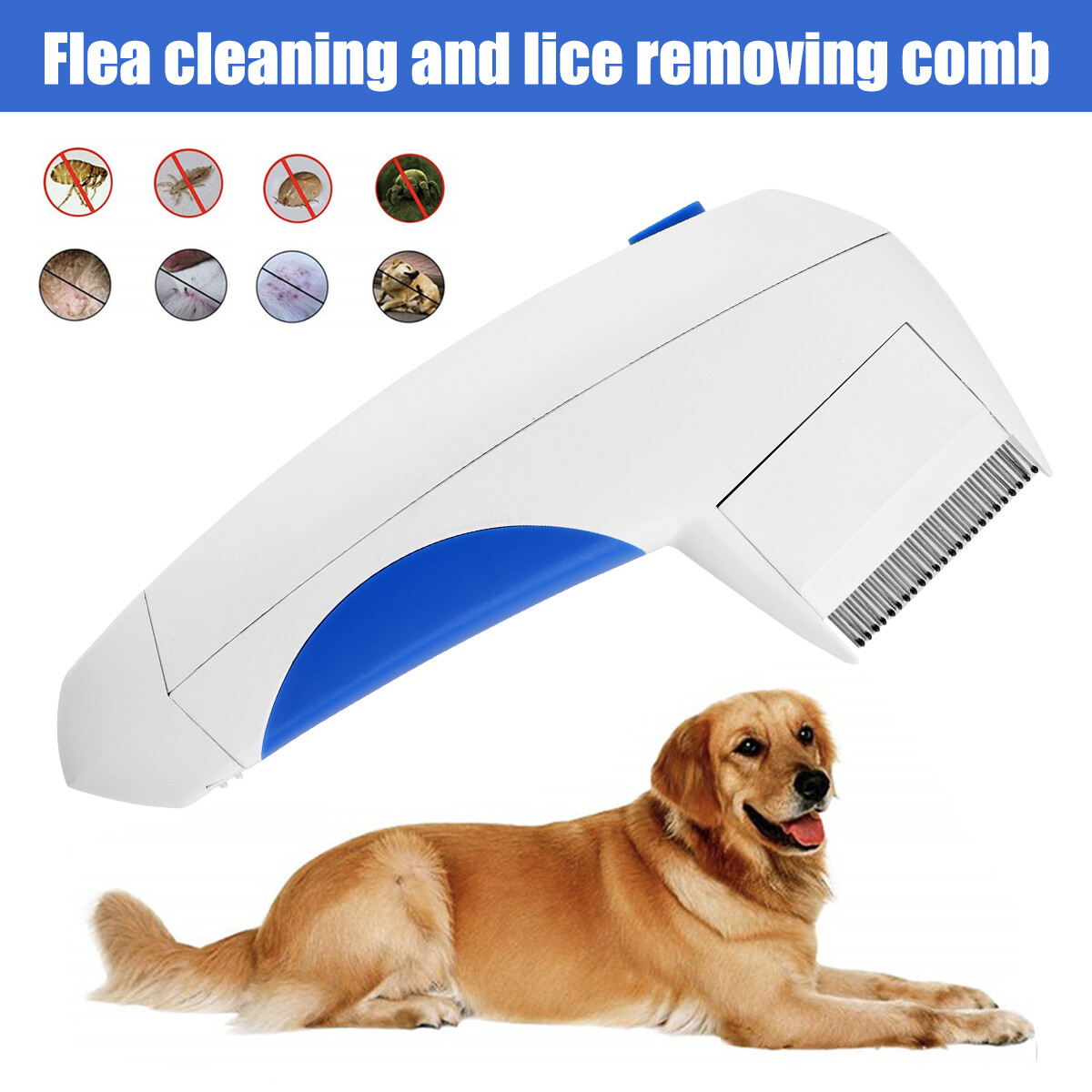 Electric Flea Zapper Lice Remover Hair Comb Brush for Pet Ca
