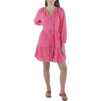 Женская розовая хлопчатобумажная рубашка с цветочным принтом Vineyard Vines M BHFO 0104