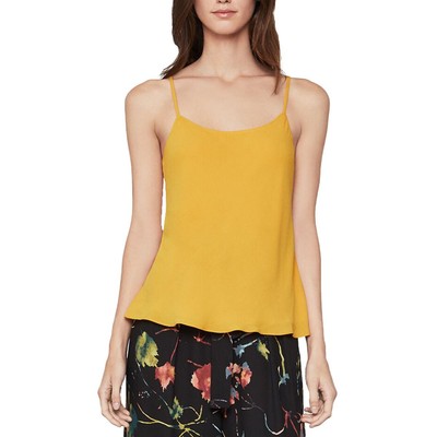 BCBGMAXAZRIA Женская желтая шифоновая блузка на бретелях с круглым вырезом XS BHFO 2773