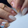 24Pcs Gold Press on Nails Short Oval Fake Nails 3D Artificial Ripple White Pink Full Cover Glue on Nails French False Nails White Gold Stick on Nails for Women Girls Acrylic Manicure Decorations