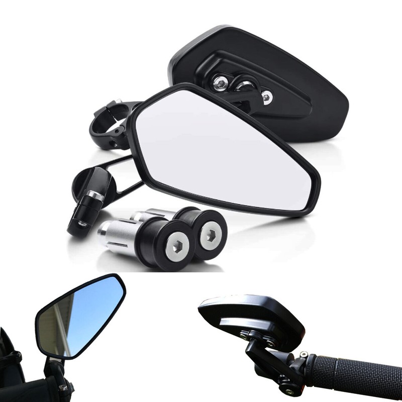 7/8" Motorcycle Bar End Mirrors Black For Yamaha FZ07 FZ09 MT07 MT09 MT03 MT10