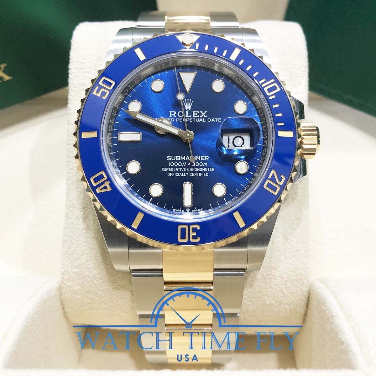 For Sale Rolex 126613 Submariner 41mm Date Steel and Yellow Gold Two Tone  Blue Bezel Blue