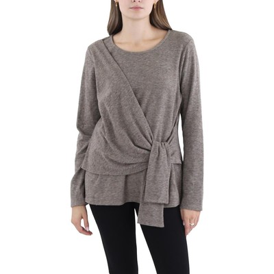 Женский пуловер-свитер Karen Kane из темно-серого флиса с драпировкой спереди, XL BHFO 9390