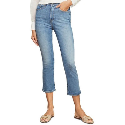 

Женские синие укороченные расклешенные джинсы с высокой талией Veronica Beard  BHFO 9220, Lake shore, J22042820276LK