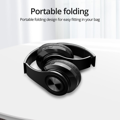Wireless Bluetooth Headphones Super Bass Foldable Stereo Earphones Mic Headsets