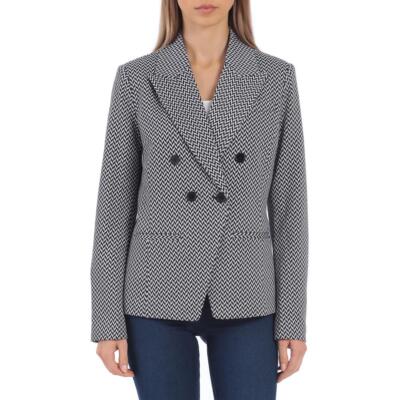 

Женский двубортный пиджак Bagatelle с принтом -quot;гусиные лапки-quot;, Black-white herringbone
