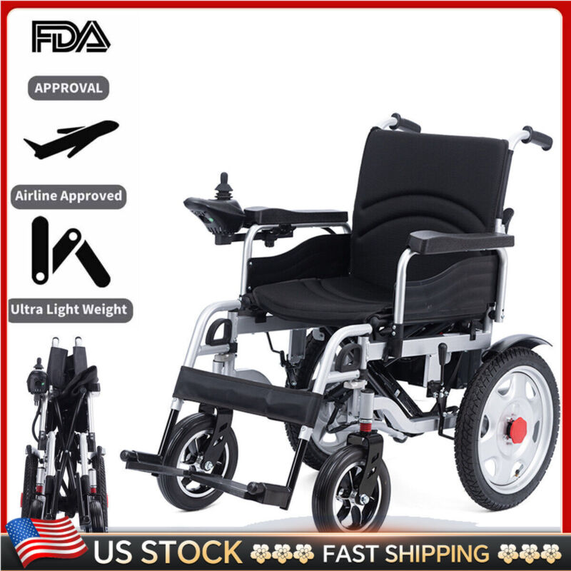 500W Folding Electric Wheelchair Dual Motor Mobility Aid Motorized Wheel chair9i