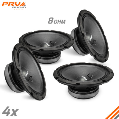 4x PRV Audio 8MR400 8'' Midrange Pro Audio Speaker 1600W 8 Ohms 8MR