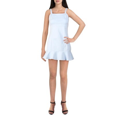 

Женское синее мини-платье с воланами цвета морской волны  BHFO 4706, Light blue