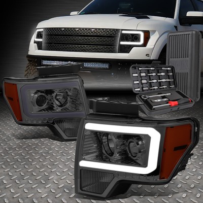 ДЛЯ 09-14 FORD F-150 LED DRL ДЫМЧАТО-ЯНТАРНЫЕ УГЛОВЫЕ ФАРЫ-ПРОЕКТОРЫ + НАБОР ИНСТРУМЕНТОВ