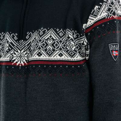 Pre-owned Dale Of Norway Moritz Sweater - Men's Dark Charcoal/raspberry/black/off White, S