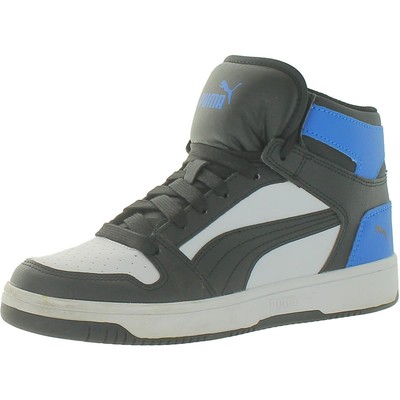 

Puma Высокие кроссовки для мальчиков REBOUND LAYUP B/W Gym 6 Medium (D) Big Kid BHFO 2624, Black/white/blue, REBOUND LAYUP