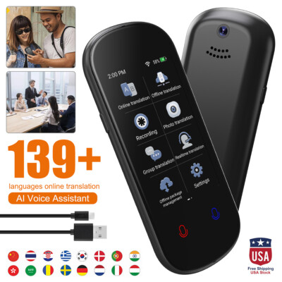 2-in-1 AI Translator Device & Voice Recorder Transcriber 100+ Languages 4G WIFI