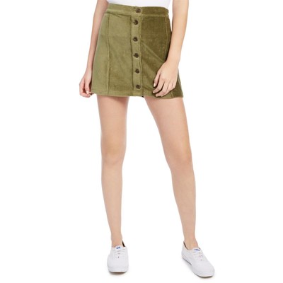 

Rewash Womens 4 What Its Worth Вельветовая эластичная мини-юбка для подростков BHFO 6229, Olive