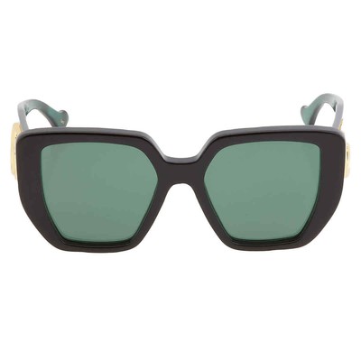 Pre-owned Gucci Green Geometric Ladies Sunglasses Gg0956s 001 54 Gg0956s 001 54