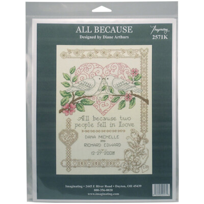Imaginating Counted Cross Stitch Kit 7.25''X10''-All Because Wedding (14 Count)