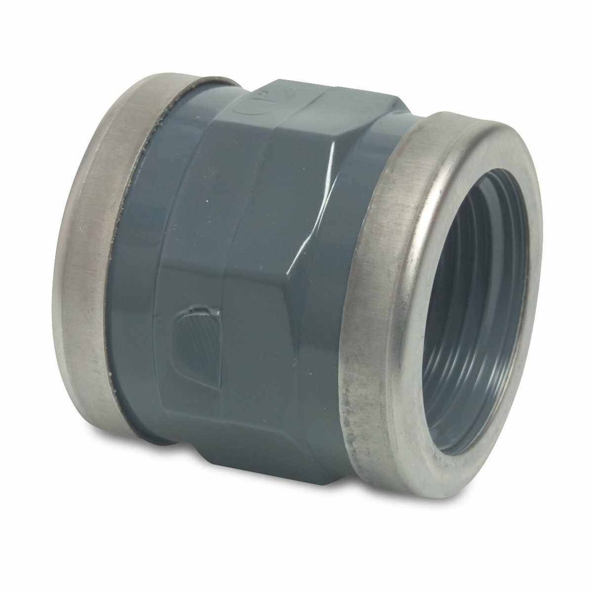 Profec Gewindemuffe verstärkt, PVC-U, 10 bar, grau
