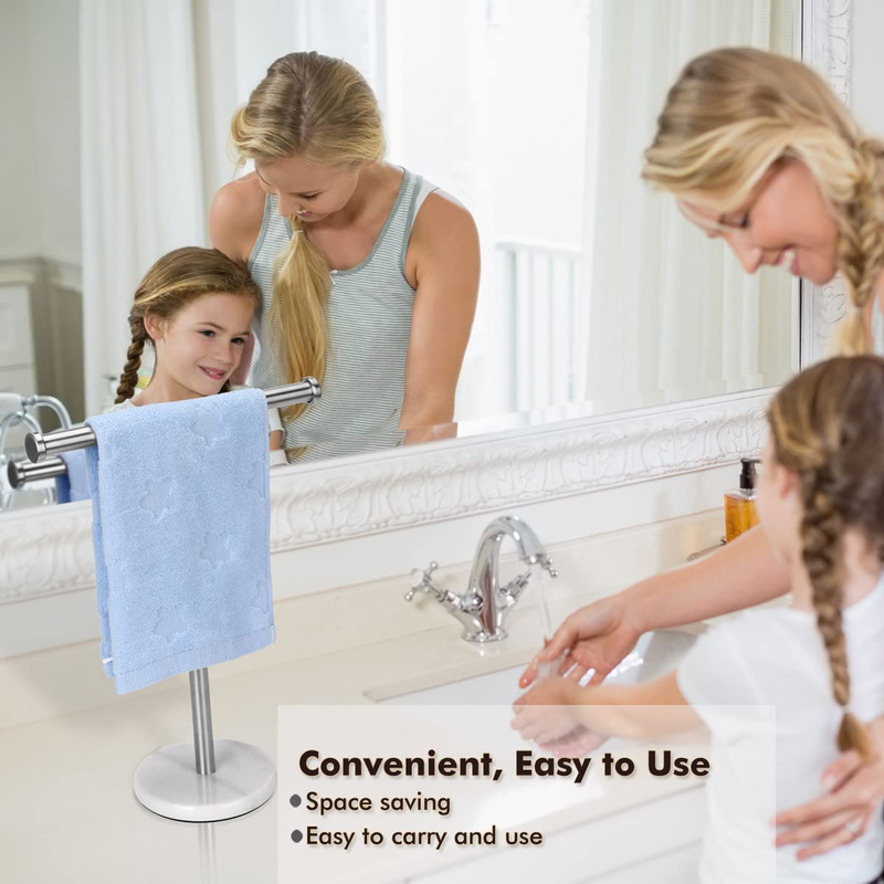 Hand Towel Holder Stand Countertop, Sturdy Marble Base, No Wobbly, Hand Towel Ra