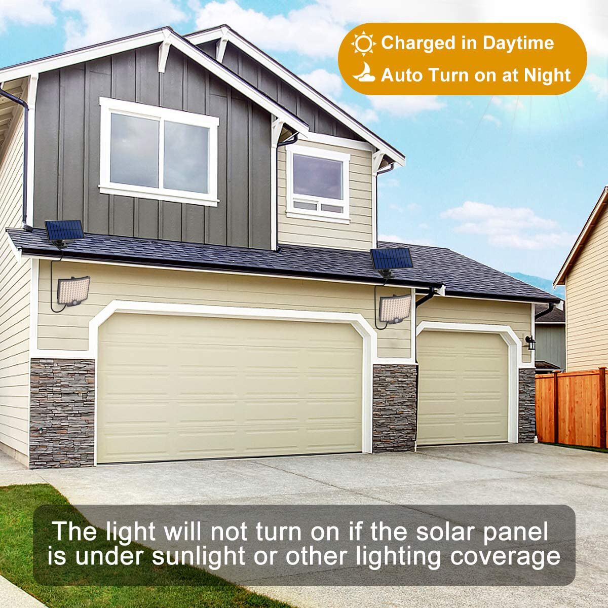 30000000lm Solar Panels Street Light Outdoor Commercial Garden Garage Wall Lamp