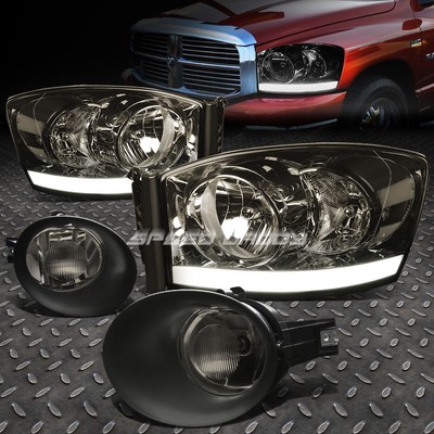 ЗАКОПЧЕННЫЙ КОРПУС ФАРЫ + ПРОЗРАЧНЫЙ УГОЛ + LED DRL + ДЫМЧАТАЯ ПРОТИВОТУМАННАЯ ФАРА ДЛЯ 06-08 RAM DH
