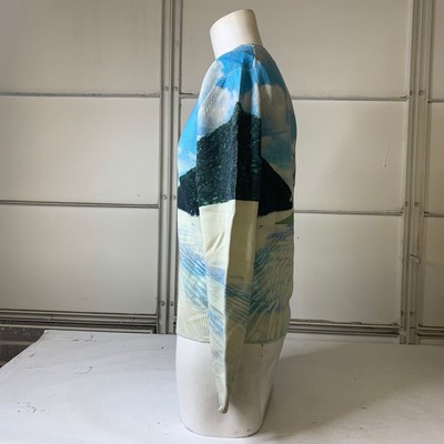 Pre-owned Amiri Printed Runway Logo Sweatshirt Men's Size Medium Blue Multi Graphic Print In Multicolor