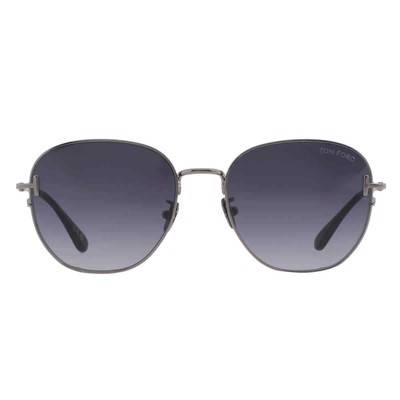 Pre-owned Tom Ford Grey Gradient Round Men's Sunglasses Ft0976-k 08b 56 Ft0976-k 08b 56 In Gray