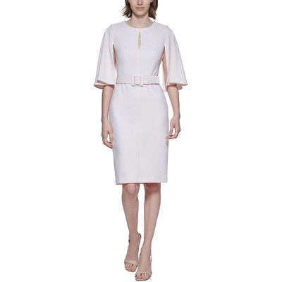 Женское розовое вечернее платье-футляр Calvin Klein длиной до колена 4 BHFO 4863