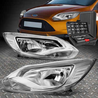 ДЛЯ 12-14 FORD FOCUS ХРОМИРОВАННЫЙ КОРПУС ПРОЗРАЧНЫХ УГЛОВЫХ ФАР ГОЛОВНОГО СВЕТА + НАБОР ИНСТРУМЕНТОВ
