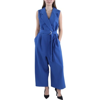 Женский синий комбинезон с вырезанным воротником и поясом Vince Camuto Plus 18W BHFO 8968