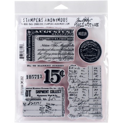 Tim Holtz Cling Stamps 7''X8.5''-Etcetera CMS-302