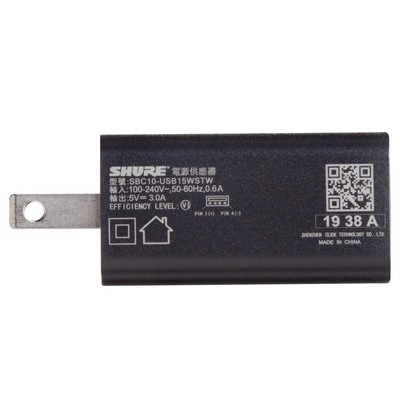 Настенное зарядное устройство Shure SBC10-USBC с кабелем USB Type-C для передатчиков GLX-D+, черное