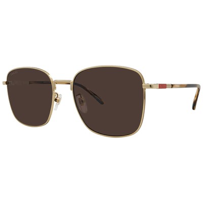 Pre-owned Gucci Brown Square Men's Sunglasses Gg1350s 002 58 Gg1350s 002 58