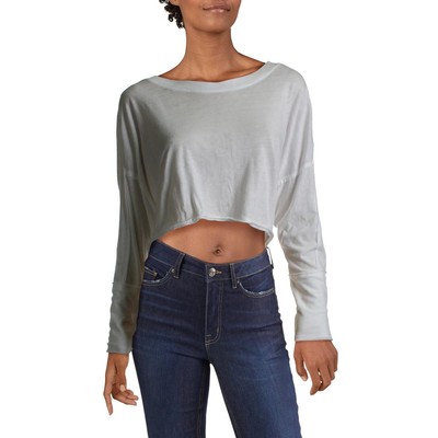 Женская белая футболка с круглым вырезом в стиле бохо Free People Crop Top Shirt M BHFO 2208